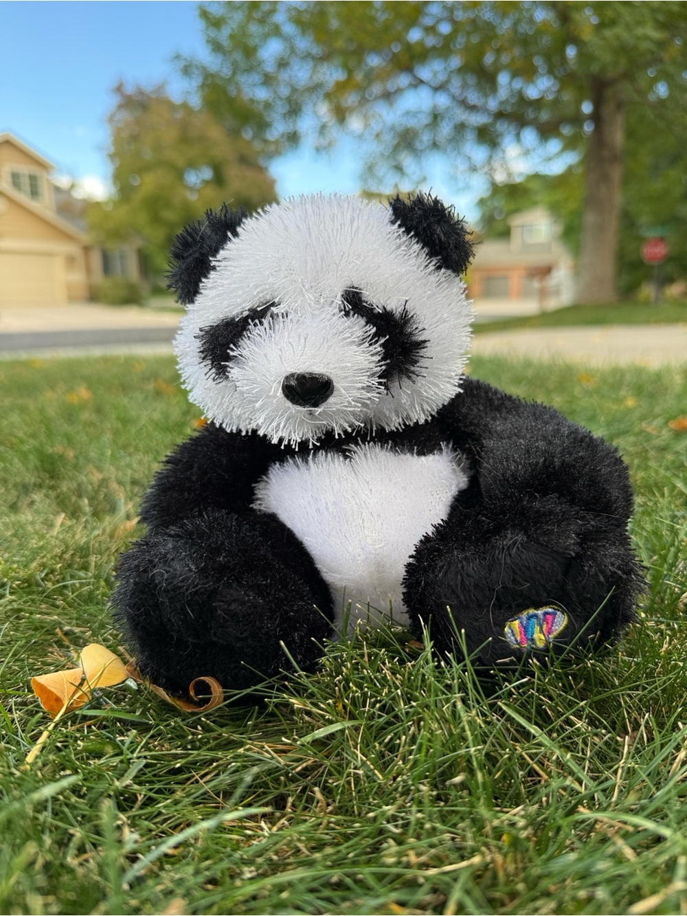 Plush Panda Stuffed Animal - Black & White Kids Toy